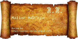 Maller Mária névjegykártya